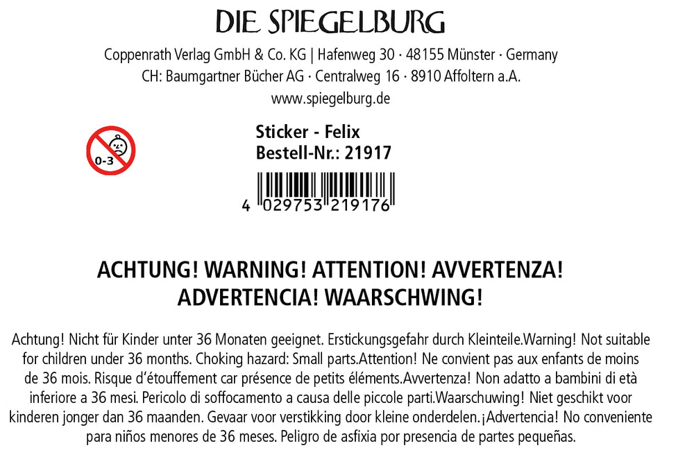 Krimskrams Die Spiegelburg Sticker - Felix