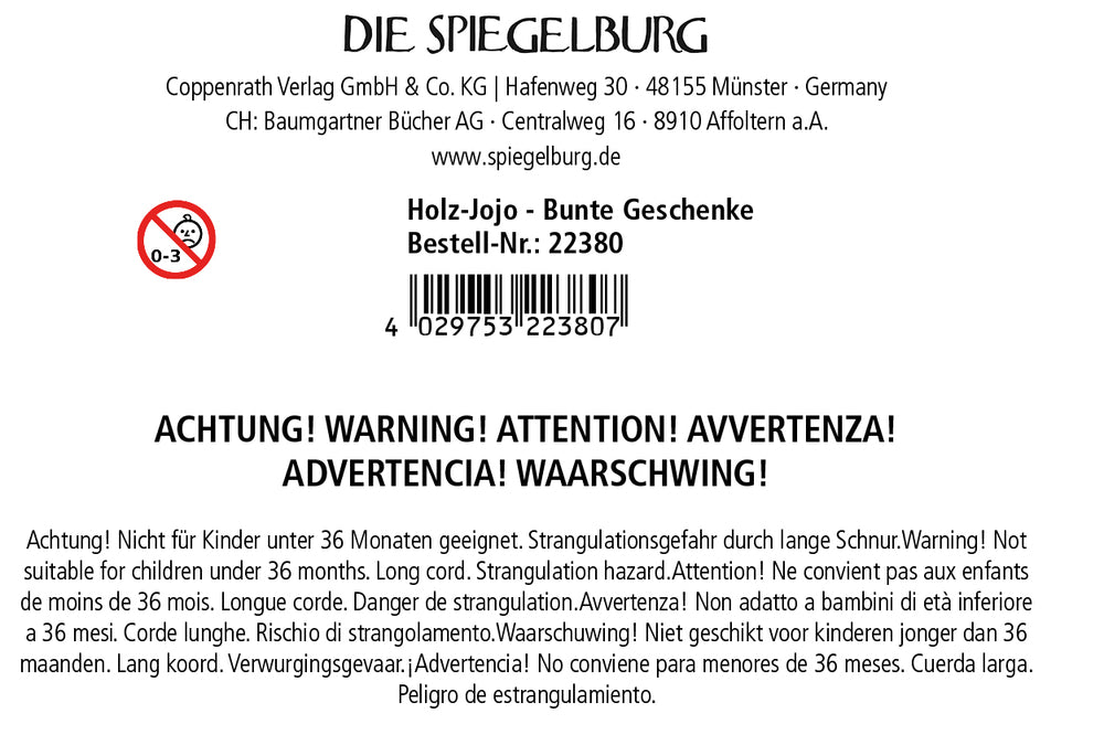 Krimskrams Die Spiegelburg Holz-Jojo - Bunte Geschenke, sort.