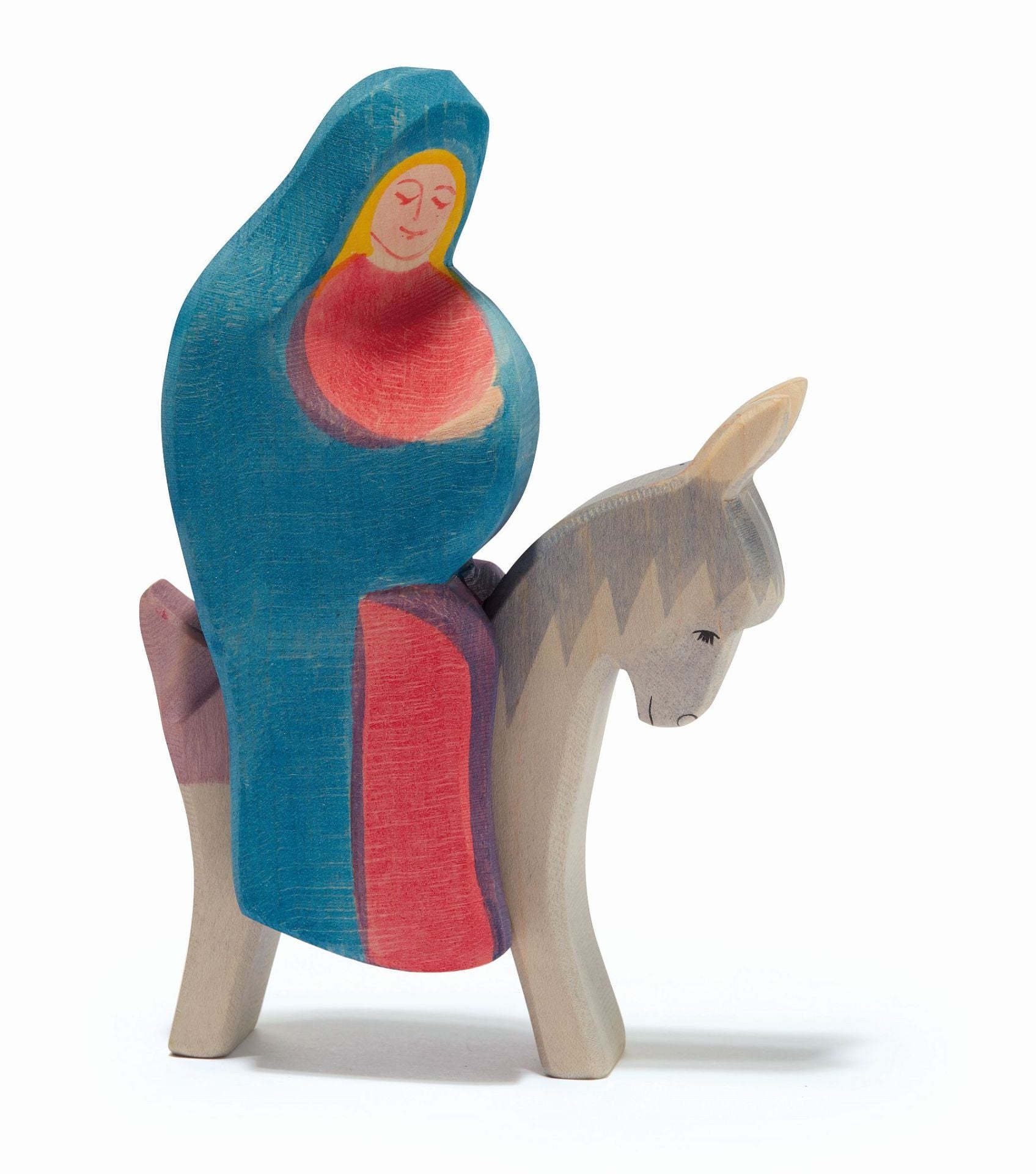Holztiere & Figuren Ostheimer Holzspielzeug Maria auf dem Esel 2-tlg