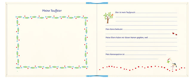 Eintragbuch Coppenrath Verlag Eintragalbum - Meine Taufe, hellblau