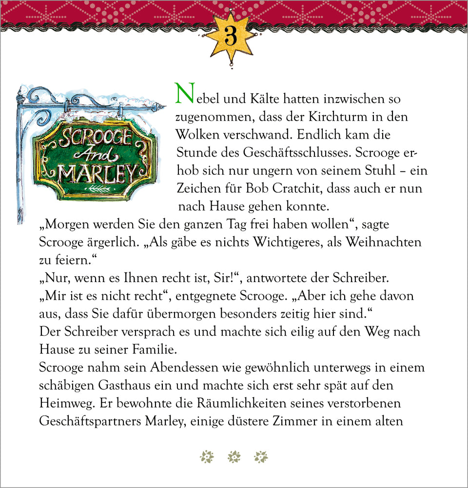 Adventskalender Coppenrath Verlag Die Weihnachtsgeschichte von Charles Dickens, Zettel-Adventskalender