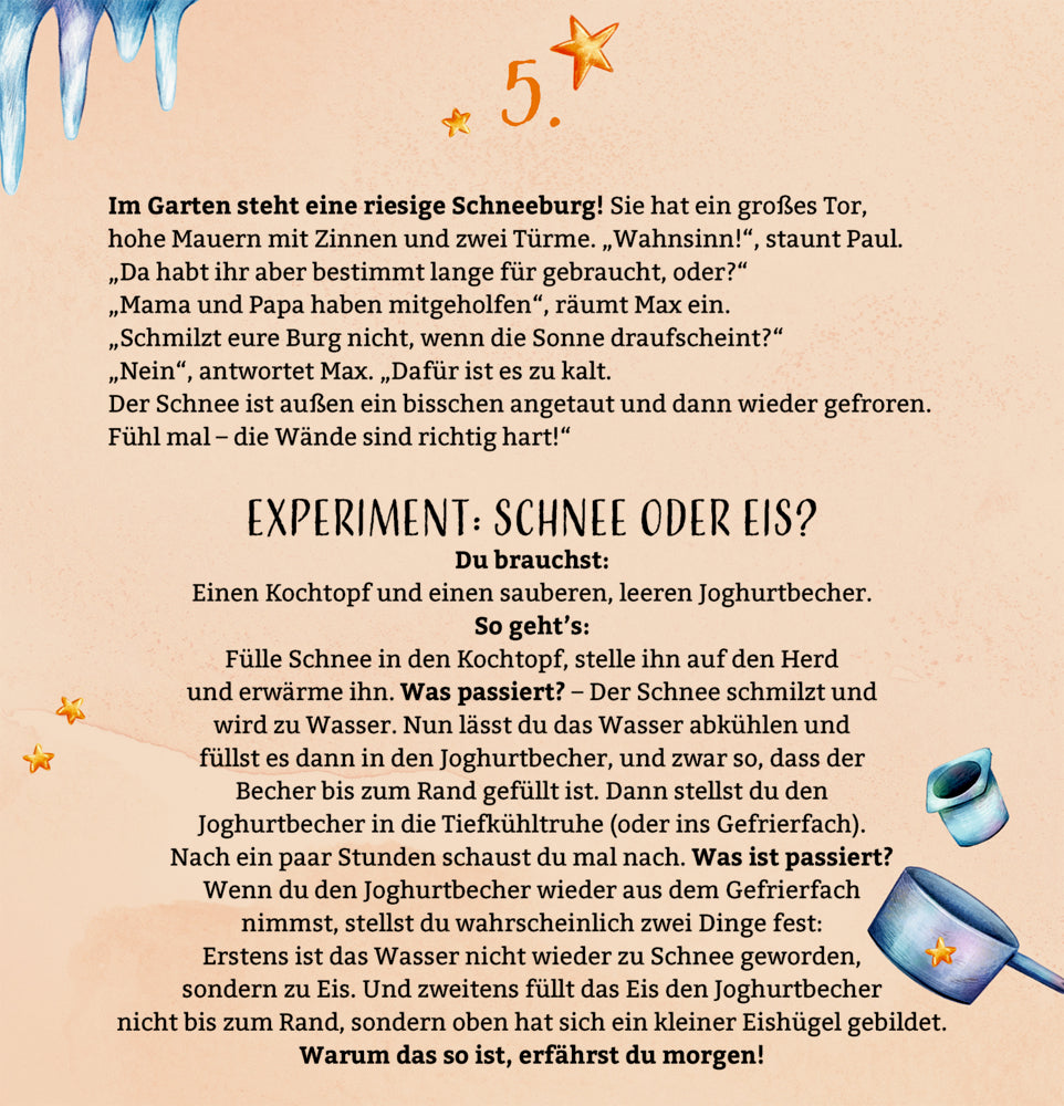 Adventskalender Coppenrath Verlag Aufregende Winterferien in den Bergen, Zettel-Adventskalender