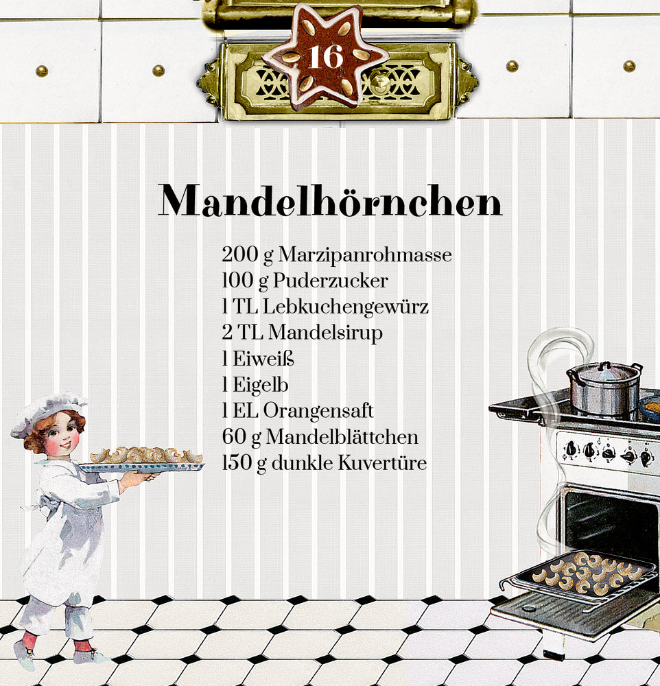 Adventskalender Coppenrath Verlag Nostalgische Weihnachtsbäckerei, Zettel-Adventskalender
