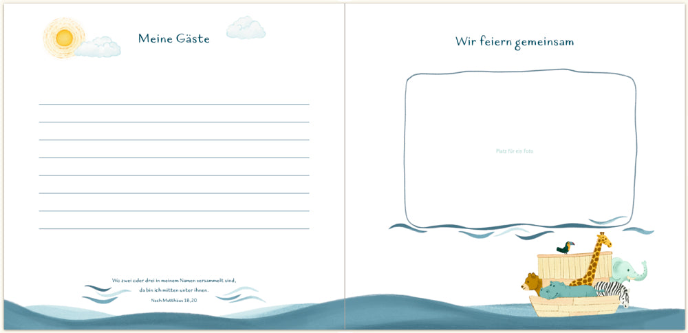 Eintragbuch Coppenrath Verlag Eintragalbum - Meine Taufe (Arche Noah)