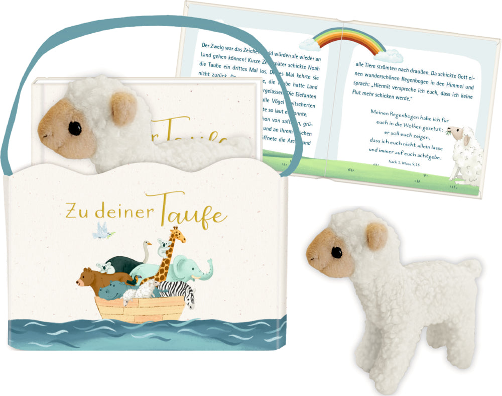 Eintragbuch Coppenrath Verlag Geschenkset Buch und Lamm - Zu deiner Taufe (Arche Noah)