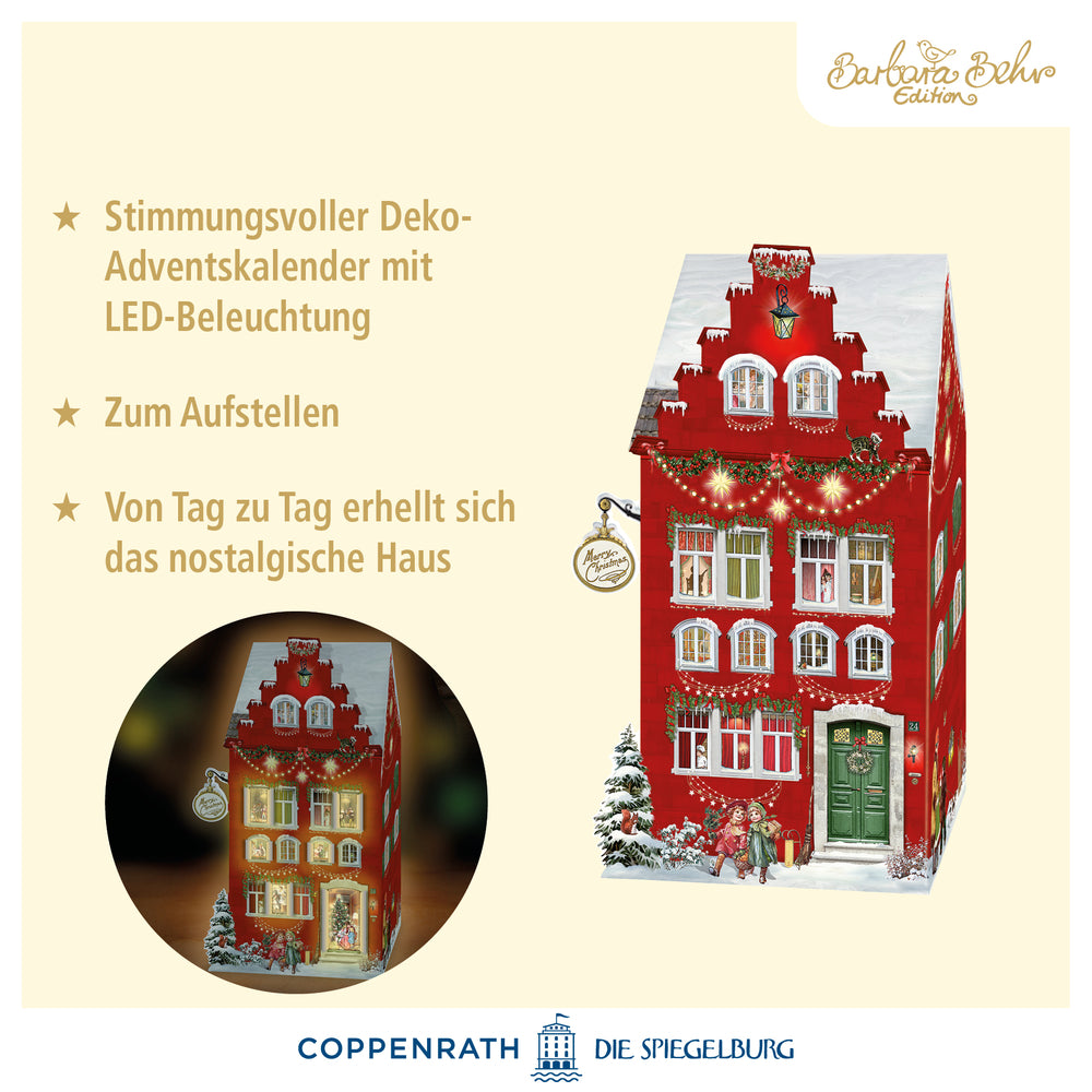 Adventskalender Coppenrath Verlag Happy Christmas Home, Aufstell-Adventskalender mit LED