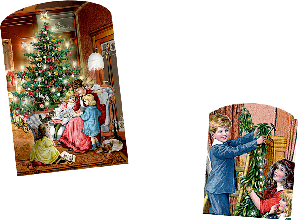 Adventskalender Coppenrath Verlag Happy Christmas Home, Aufstell-Adventskalender mit LED