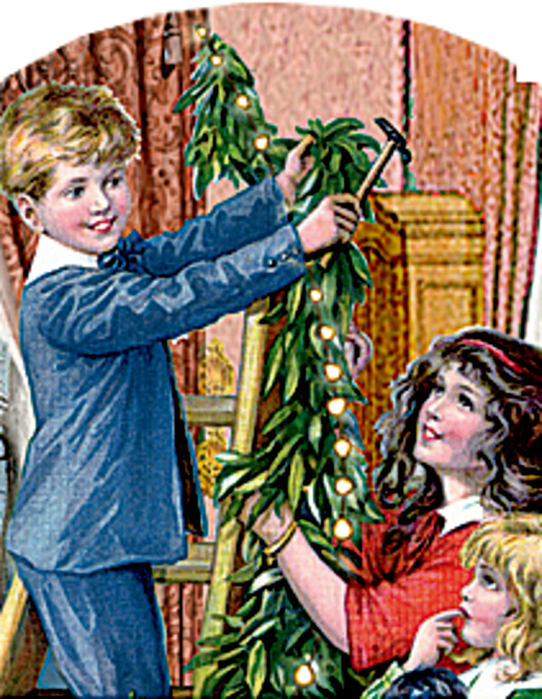 Adventskalender Coppenrath Verlag Happy Christmas Home, Aufstell-Adventskalender mit LED