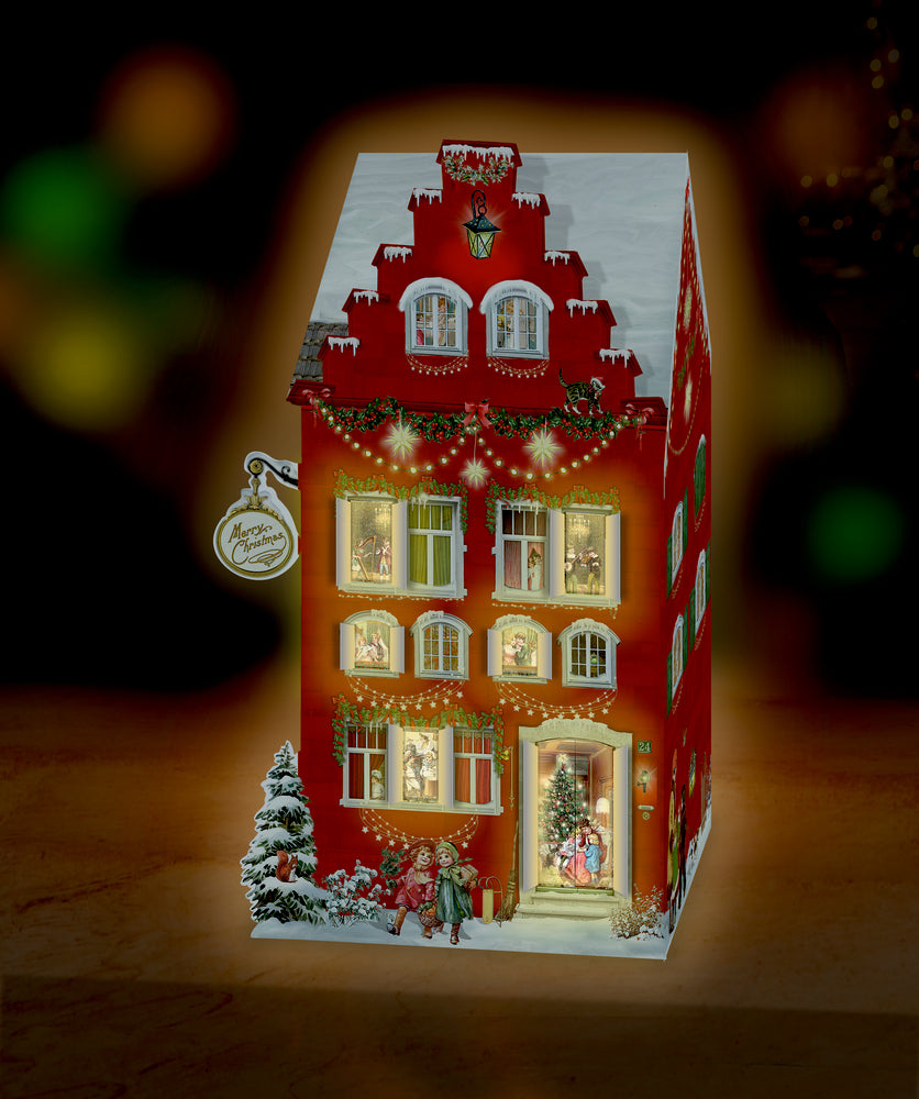 Adventskalender Coppenrath Verlag Happy Christmas Home, Aufstell-Adventskalender mit LED