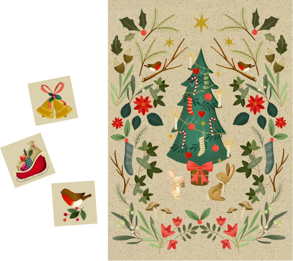 Weihnachtszauber, A5-Graspapier-Adventskalender