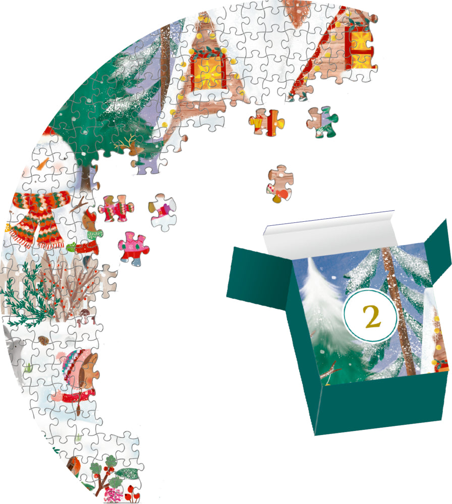 Adventskalender Coppenrath Verlag Fröhliche Winterzeit, Puzzle-Adventskalender