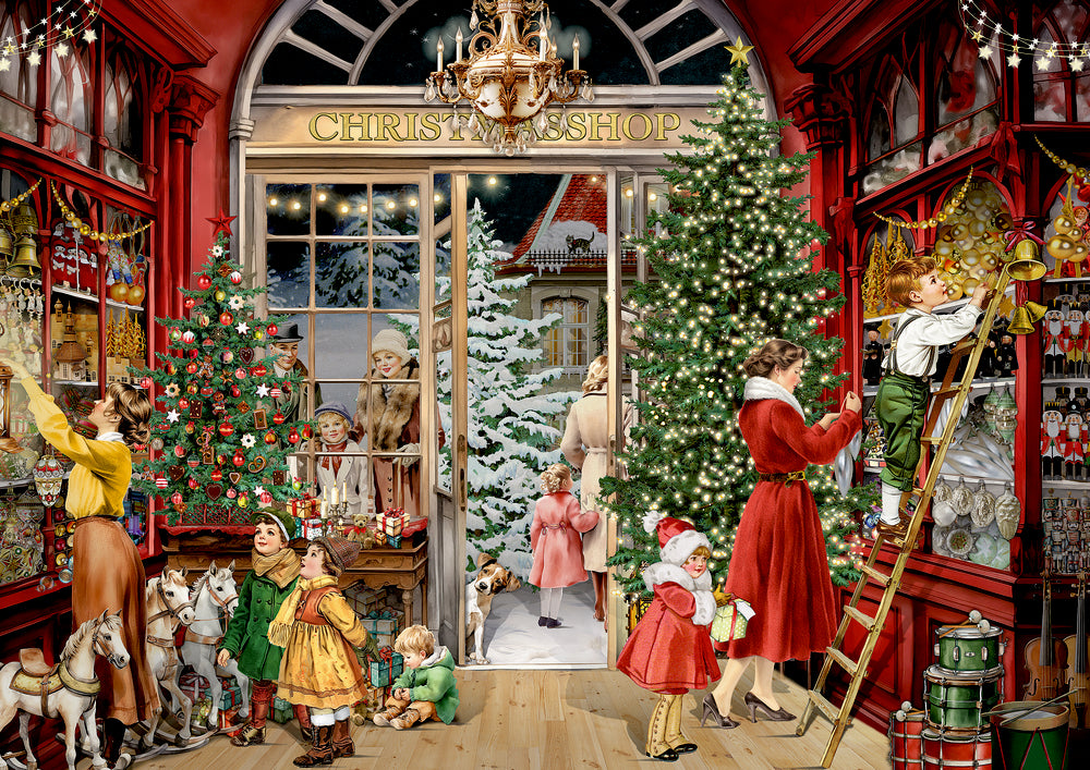 Nostalgischer Weihnachtsladen, A4-Wand-Adventskalender (Behr)