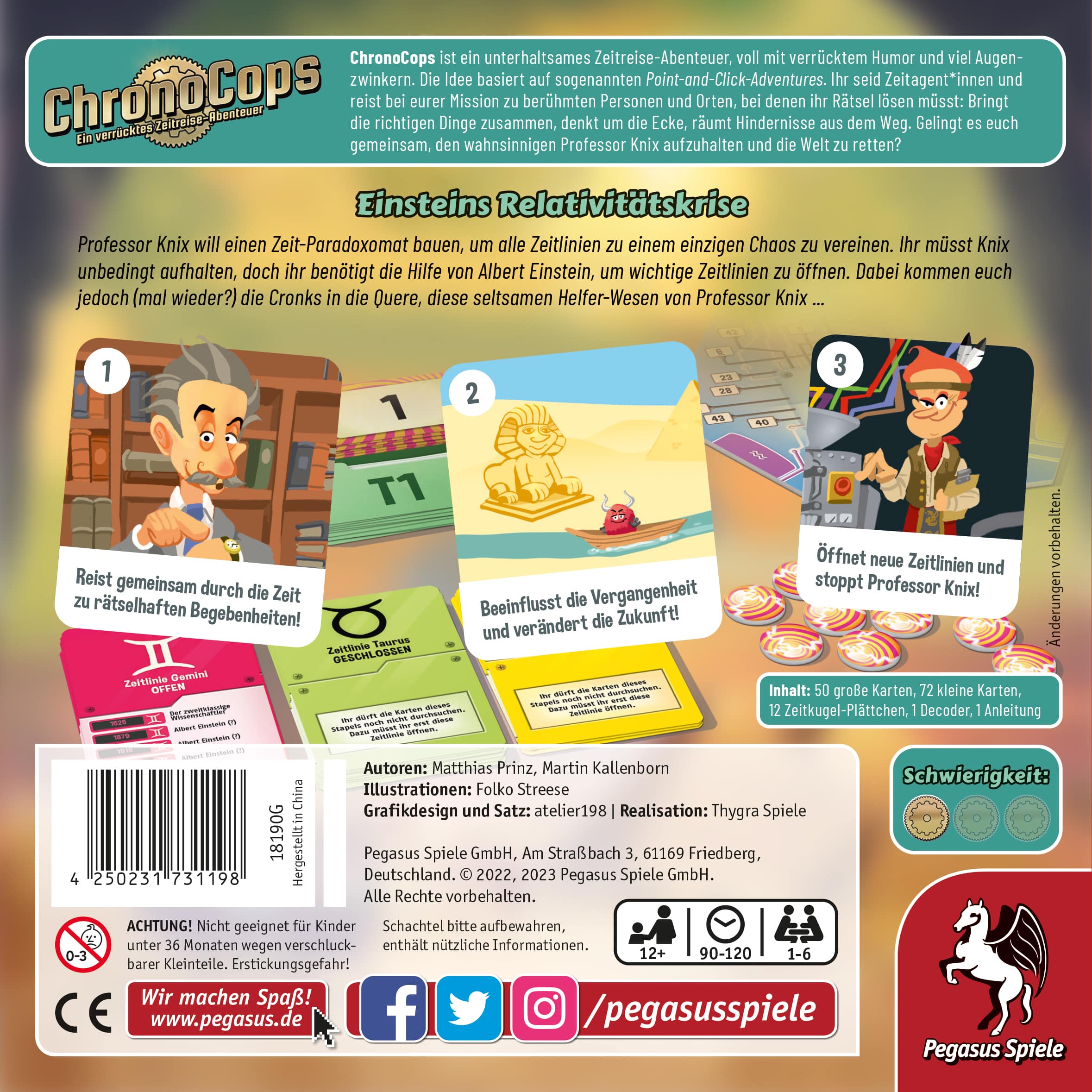Gesellschaftsspiel Pegasus Spiele ChronoCops – Einsteins Relativitätskrise