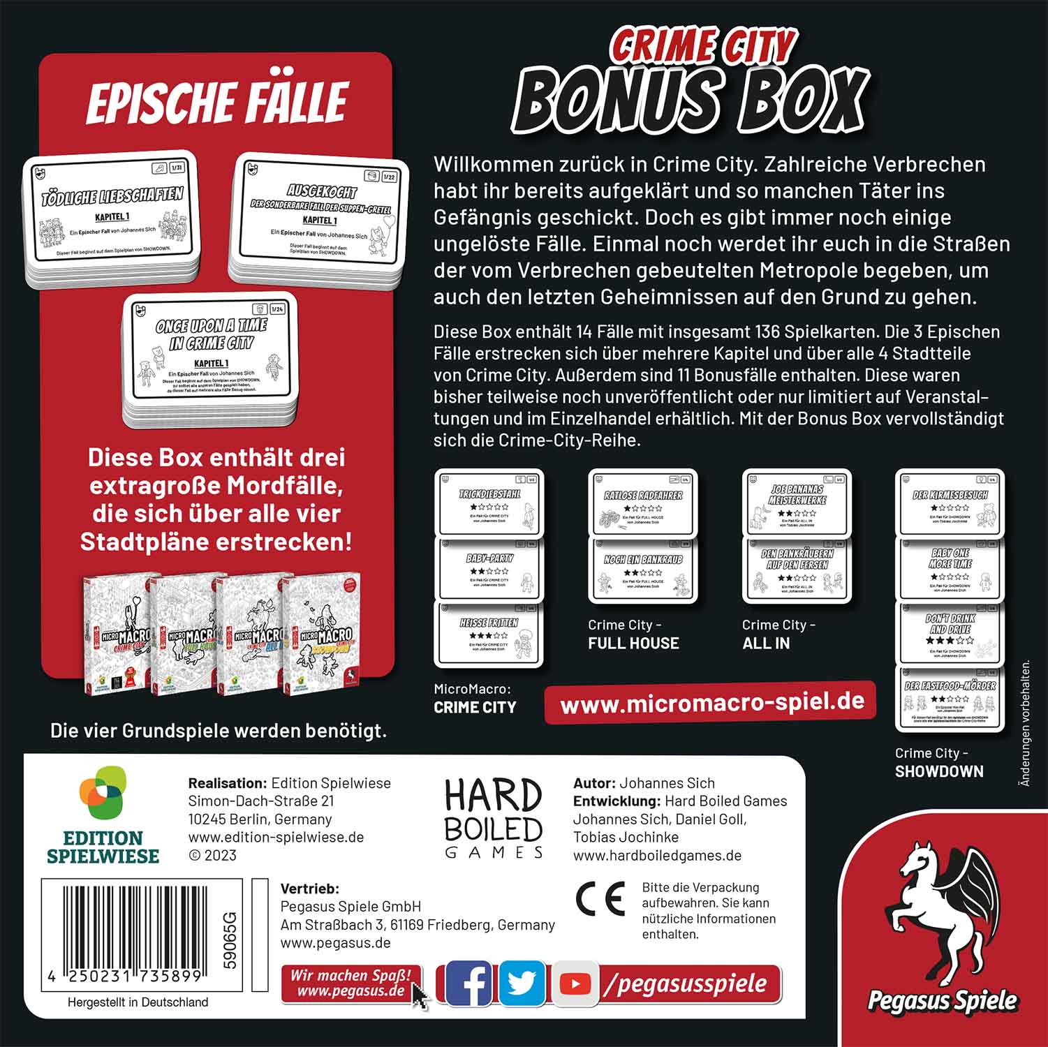 Kooperatives Spiel Pegasus Spiele MicroMacro: Crime City – Bonus Box