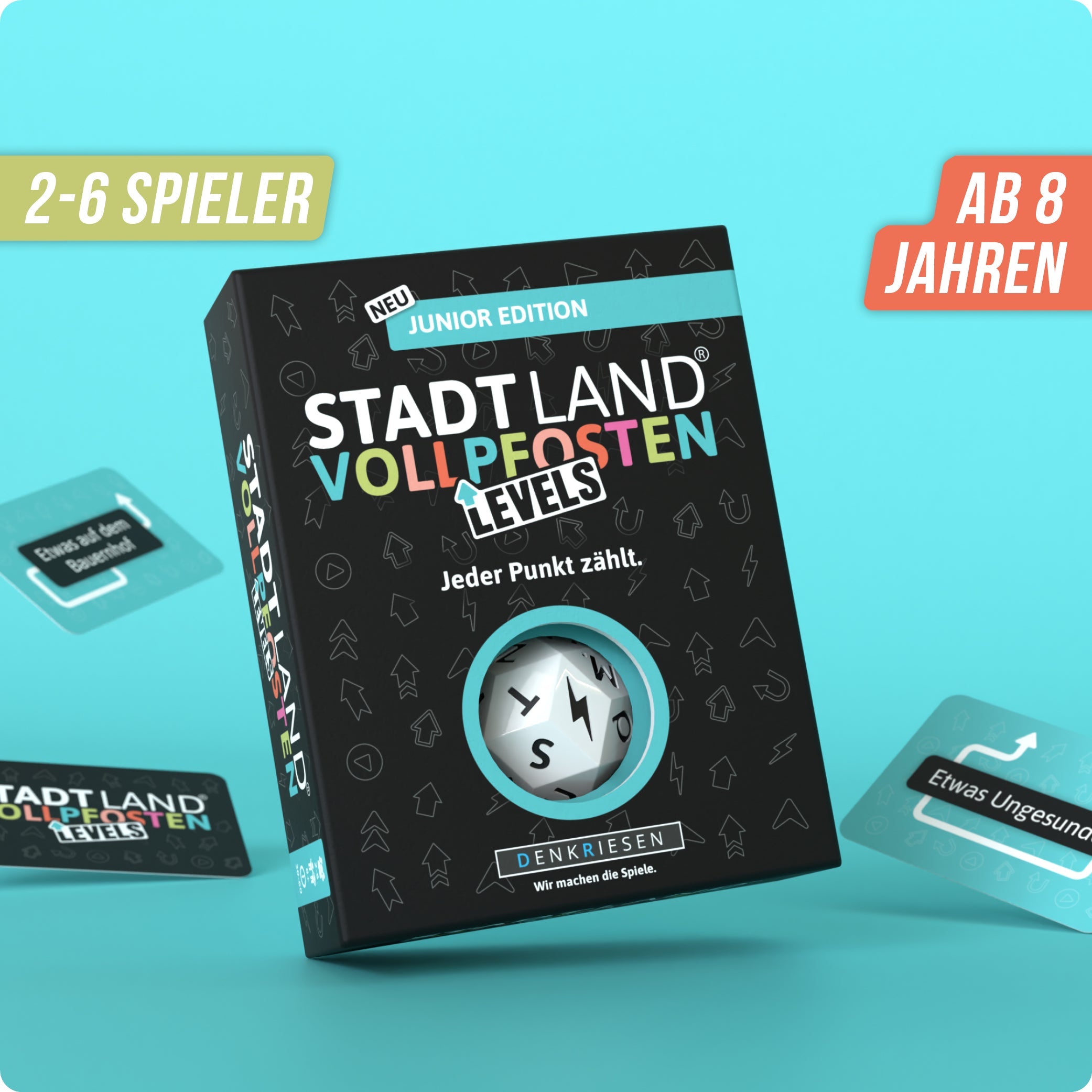 Wissensspiel Denkriesen STADT LAND VOLLPFOSTEN® - Levels - Junior Edition - "Jeder Punkt zählt"