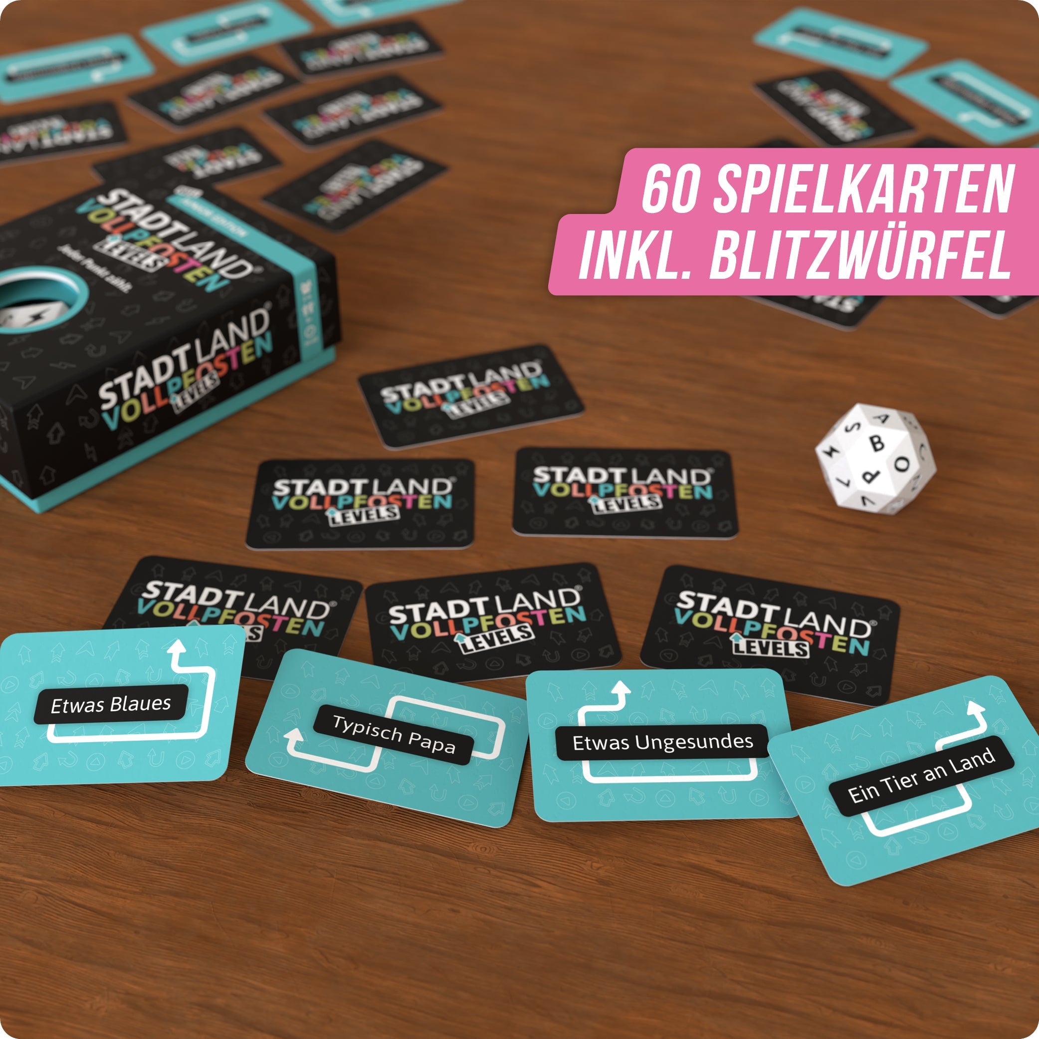 Wissensspiel Denkriesen STADT LAND VOLLPFOSTEN® - Levels - Junior Edition - "Jeder Punkt zählt"