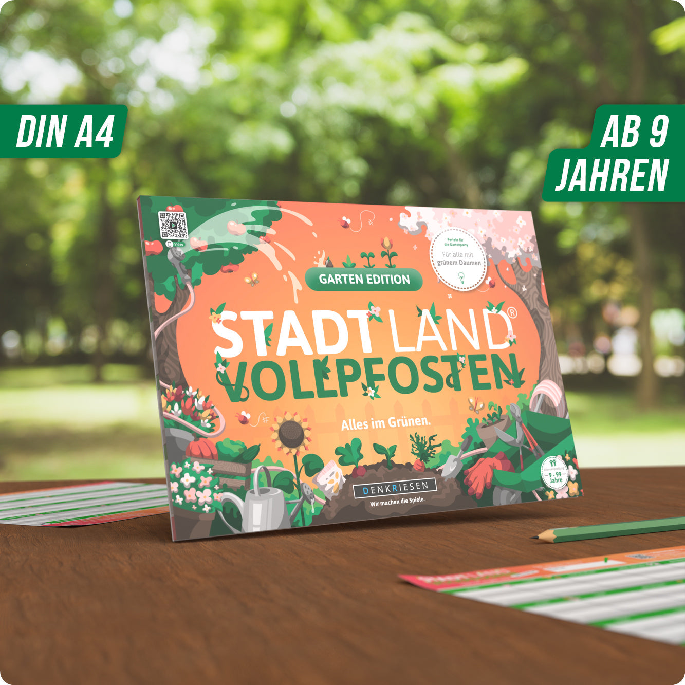 Wissensspiel Denkriesen STADT LAND VOLLPFOSTEN® - Garten Edition "Alles im Grünen"