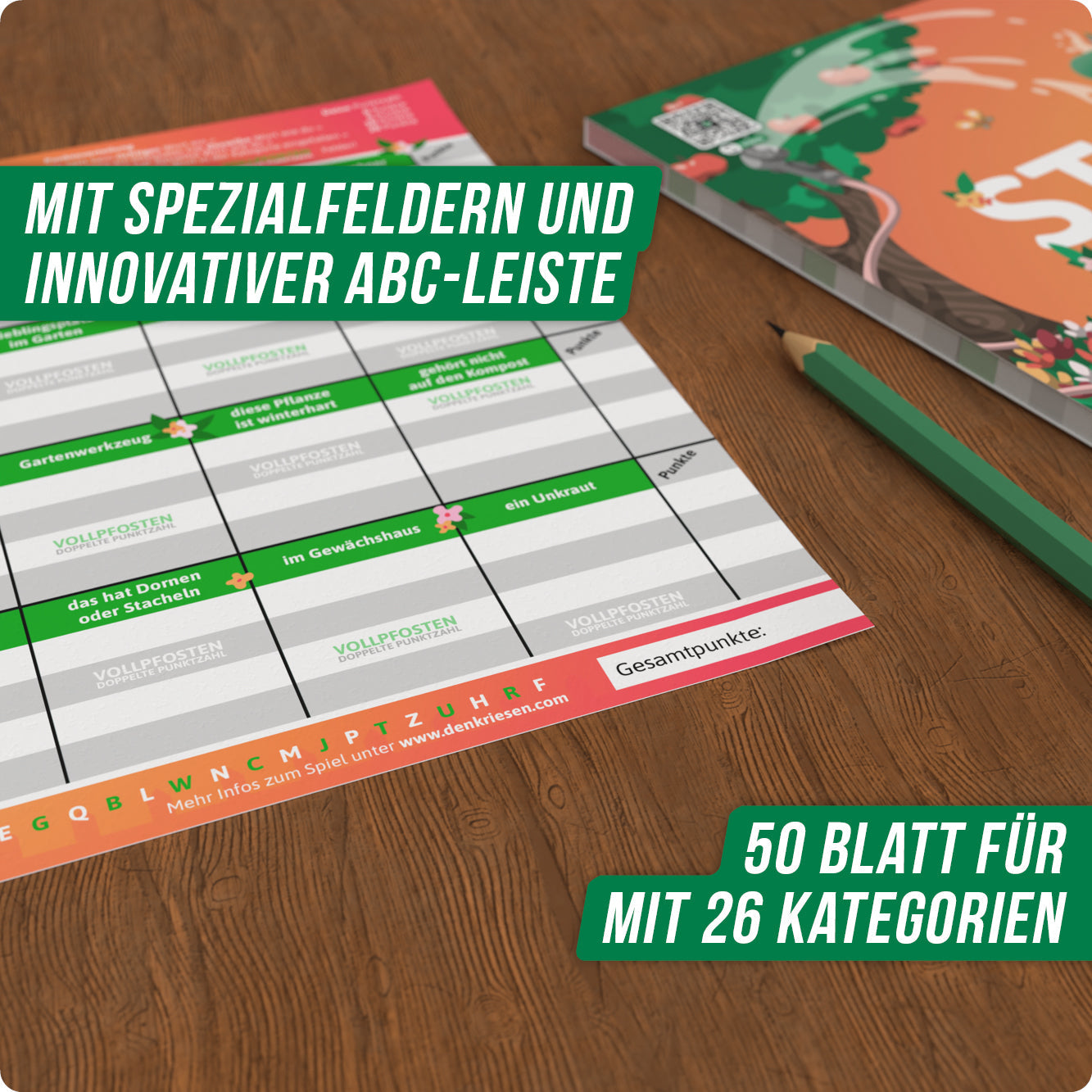 Wissensspiel Denkriesen STADT LAND VOLLPFOSTEN® - Garten Edition "Alles im Grünen"