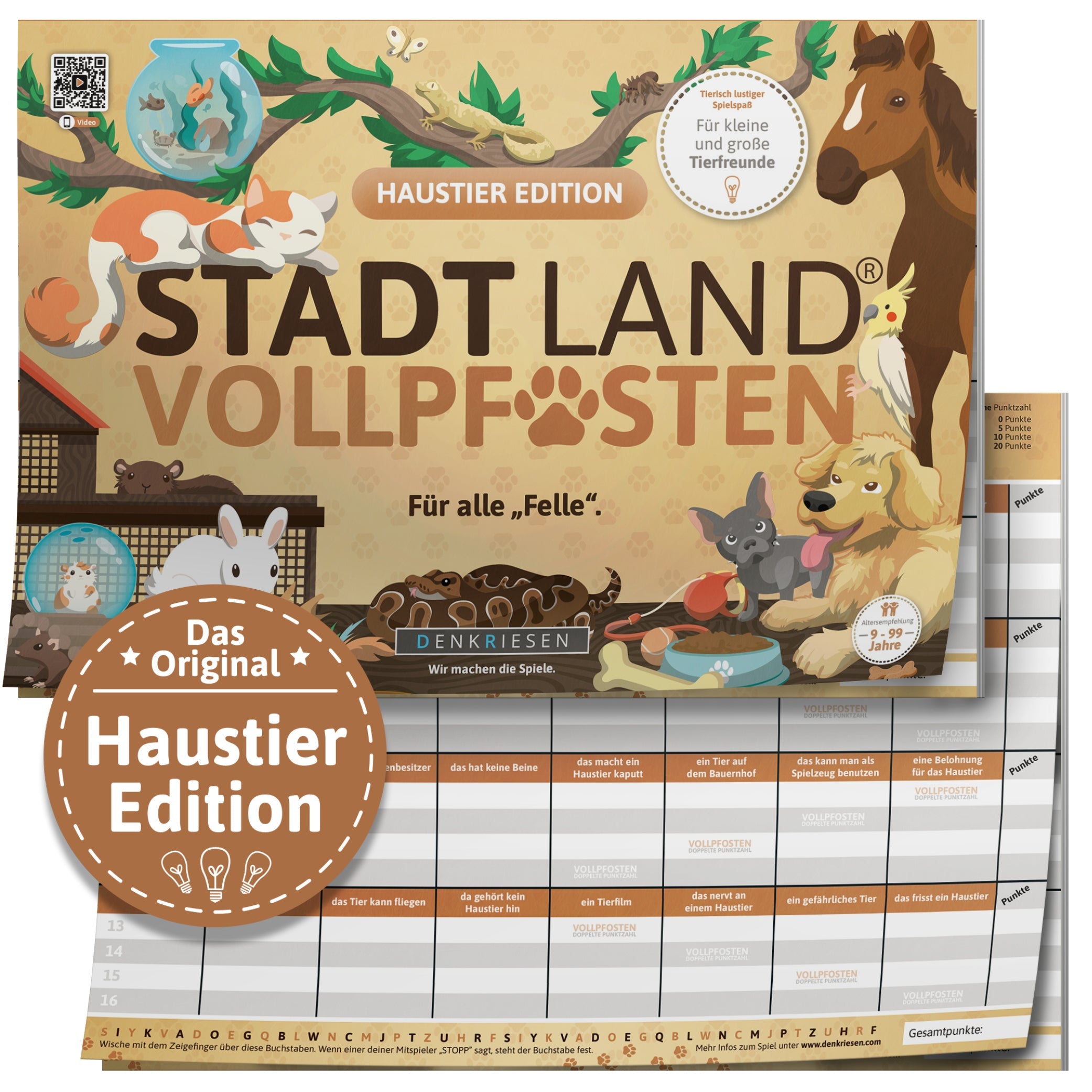 Wissensspiel Denkriesen STADT LAND VOLLPFOSTEN® - Haustier Edition "Für alle Felle"