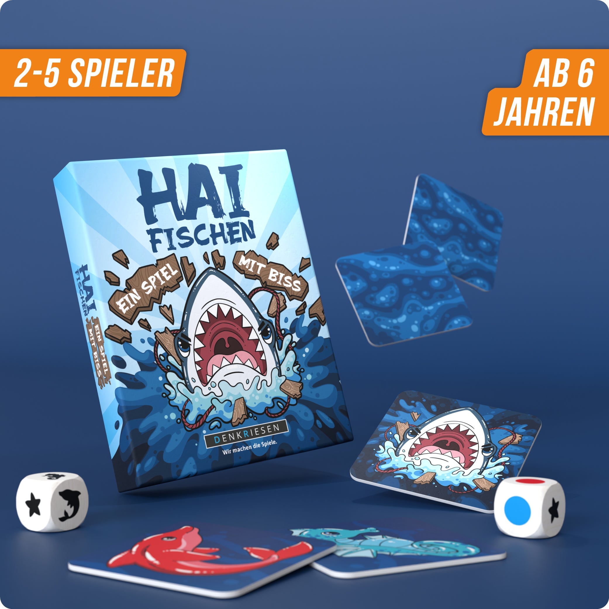 Wissensspiel Denkriesen Haifischen - "Ein Spiel mit Biss"