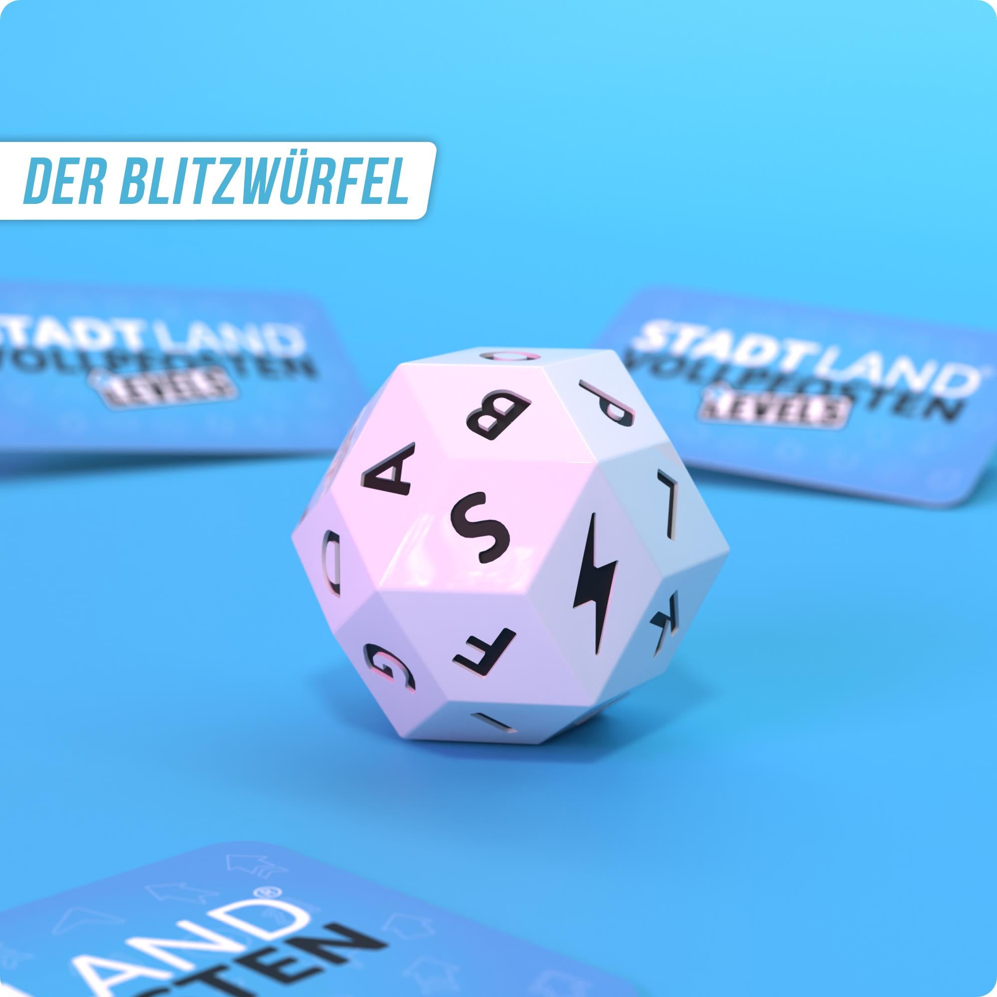 Wissensspiel Denkriesen Stadt Land Vollpfosten® Party Edition – "Jetzt geht's rund." | Levels