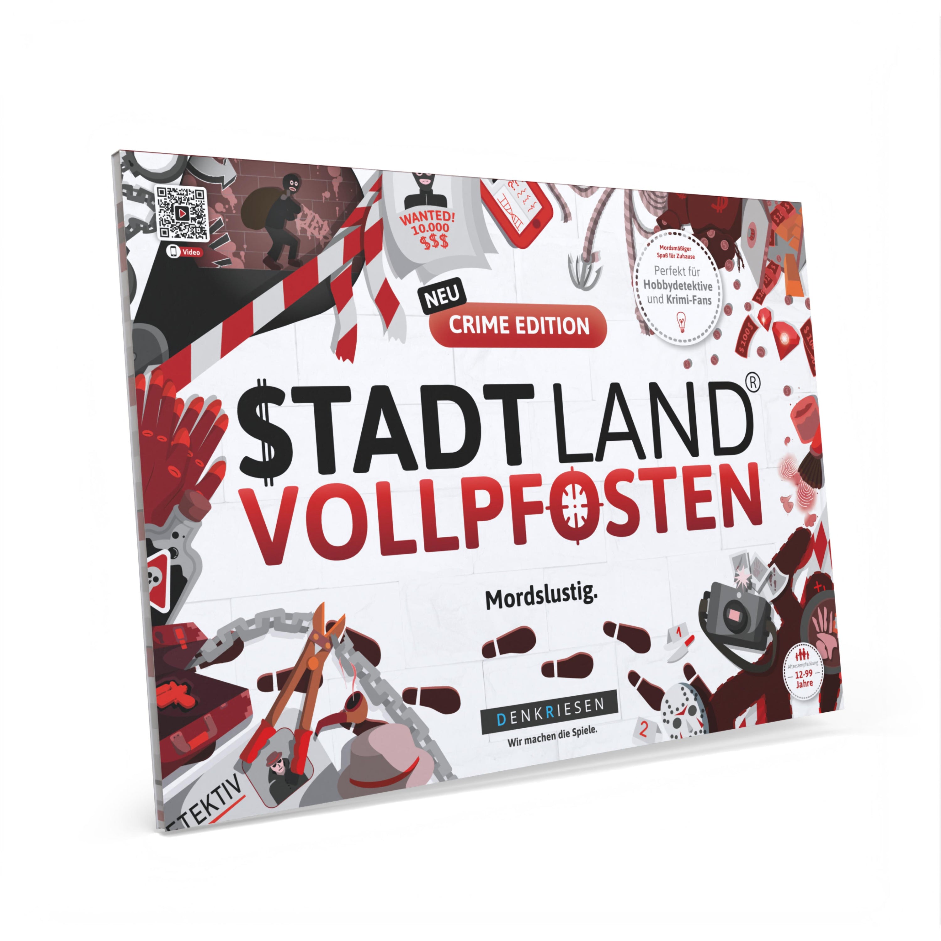 Wissensspiel Denkriesen Stadt Land Vollpfosten® Crime Edition - "Mordslustig." | A4 Spielblock