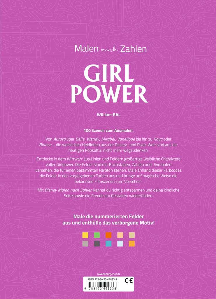 Malen Ravensburger Disney - Malen nach Zahlen: Girl Power