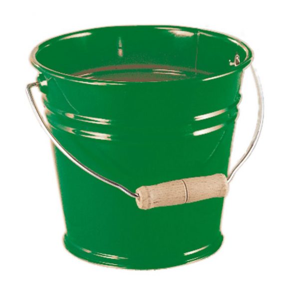 Holzspielzeug nic Metalleimer mit Holzgriff grün