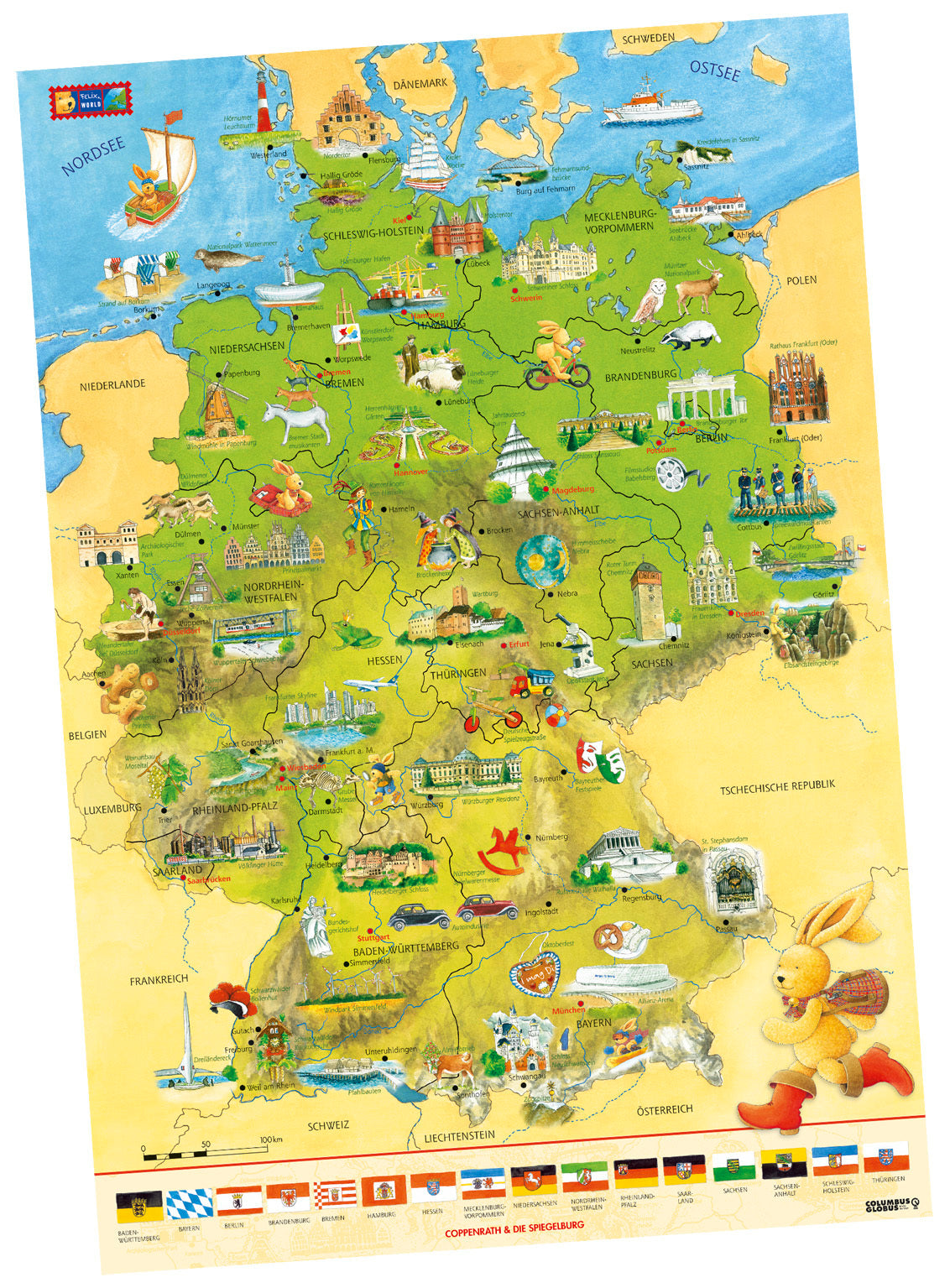 Poster Coppenrath Verlag Felix-Deutschlandkarte