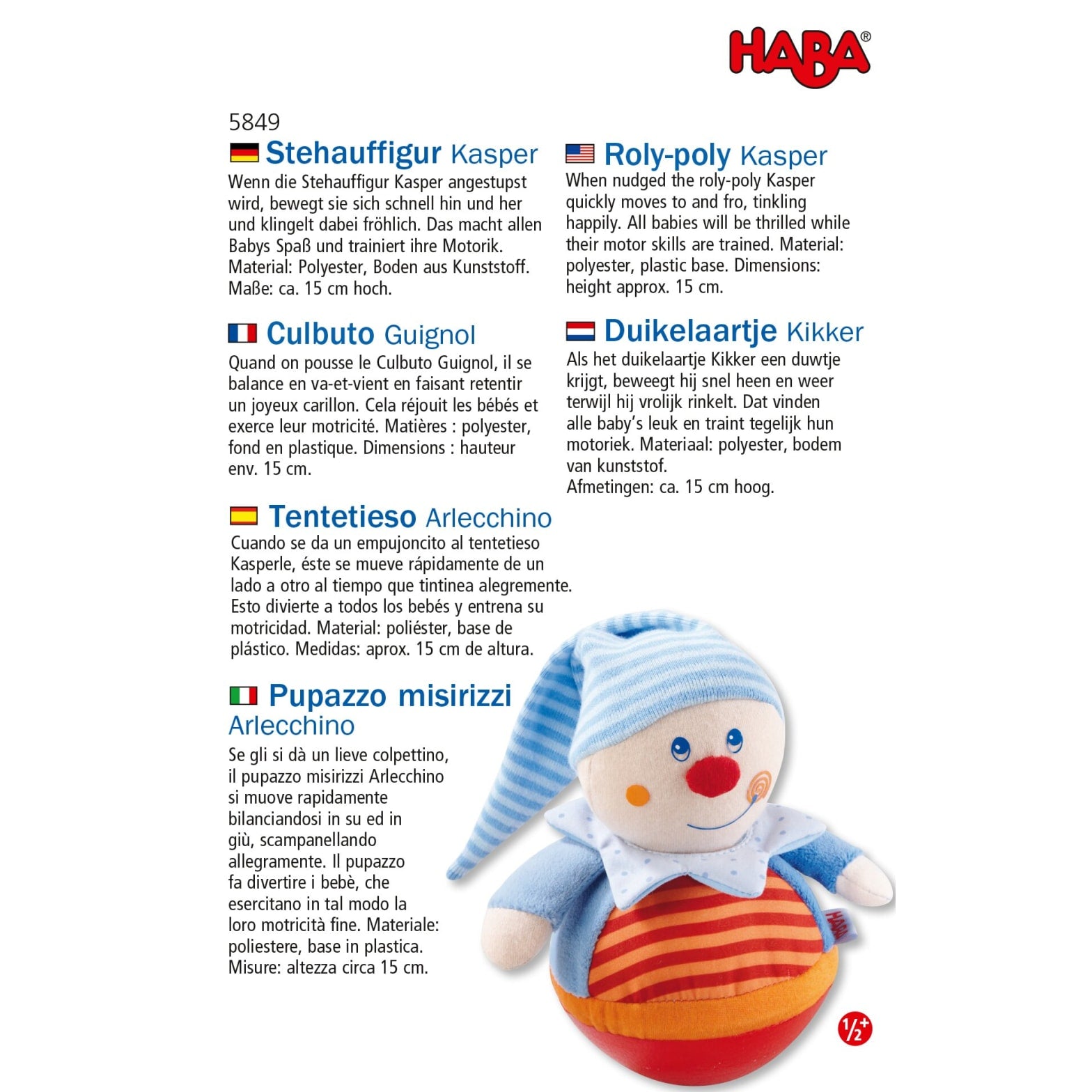 Greifen & Rasseln HABA Stehauffigur Kasper