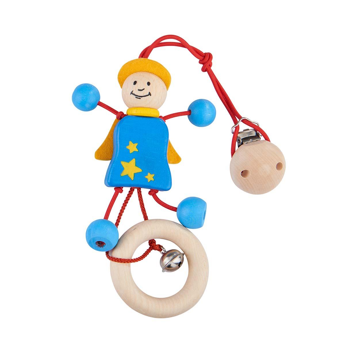 Holzspielzeug nic Schutzengel, blau mit Holz-Clip