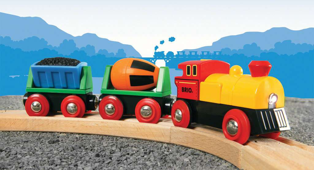 Holzeisenbahn Brio Brio Zug mit Batterielok