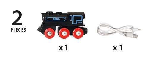 Holzeisenbahn Brio BRIO Schwarze Akku-Lok mit Mini-USB