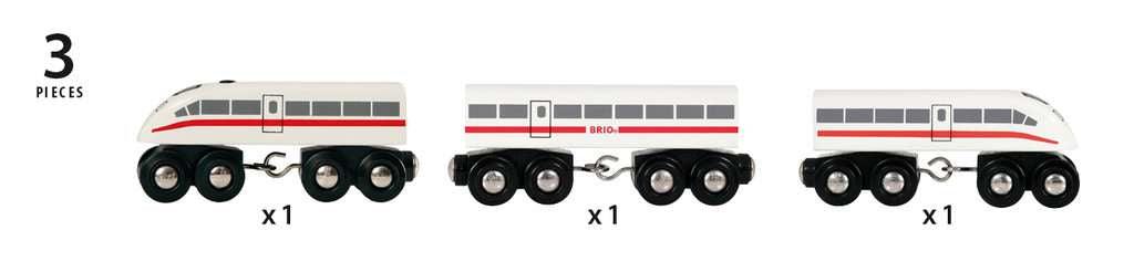 Holzeisenbahn Brio BRIO Schnellzug mit Sound, Holz,3teilig