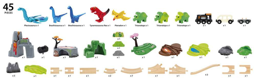 Holzeisenbahn Brio BRIO Dinosaurier Deluxe Set