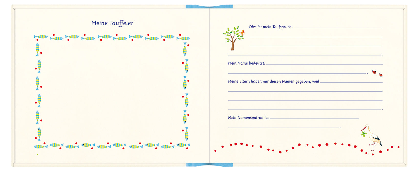 Eintragbuch Coppenrath Verlag Eintragalbum - Meine Taufe, hellblau