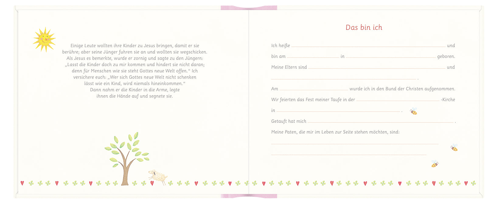 Eintragbuch Coppenrath Verlag Eintragalbum - Meine Taufe, rosa