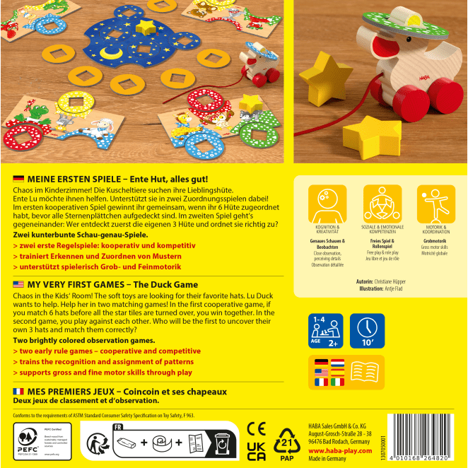 Gesellschaftsspiel HABA Meine ersten Spiele - Ente Hut, alles gut!