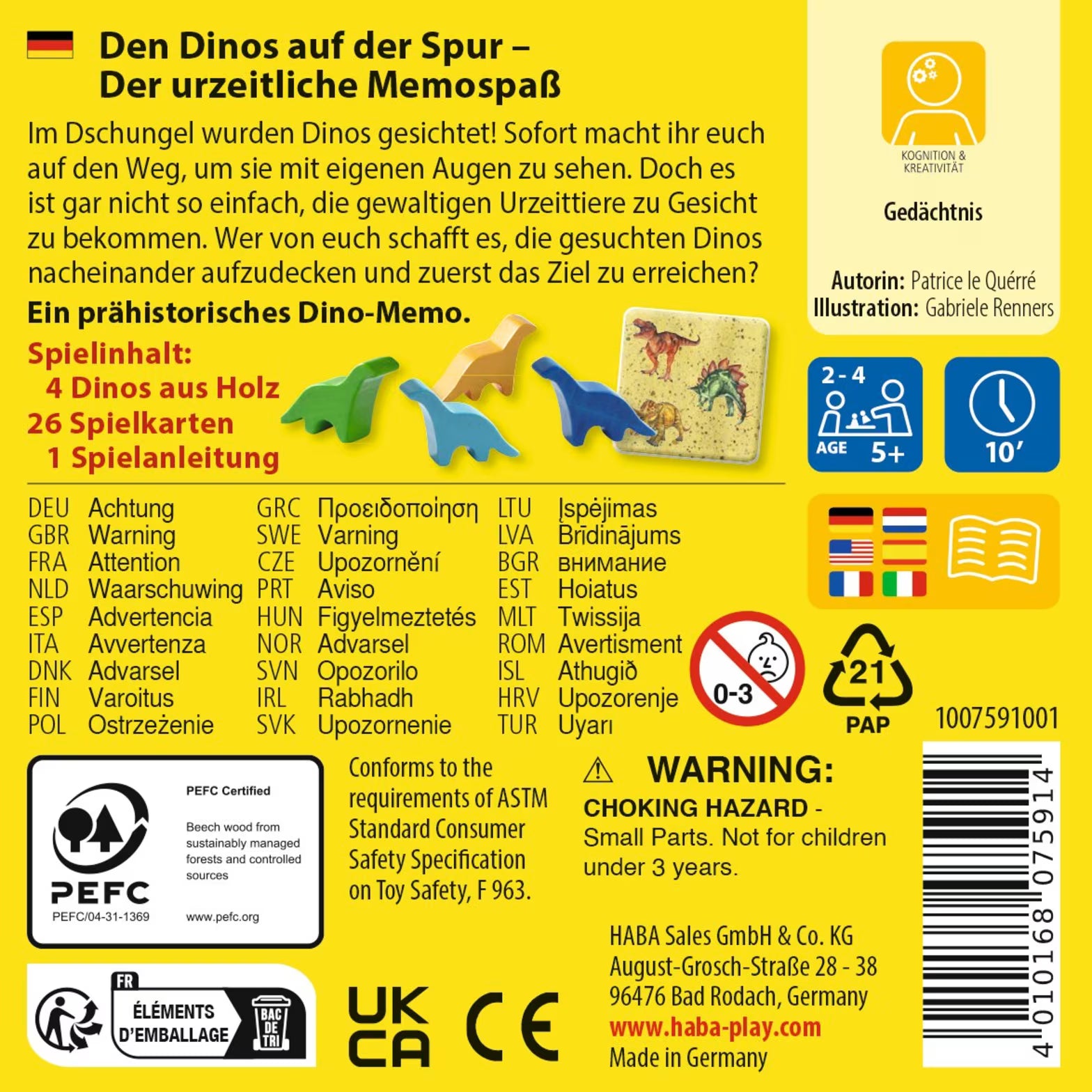 Gesellschaftsspiel HABA Den Dinos auf der Spur