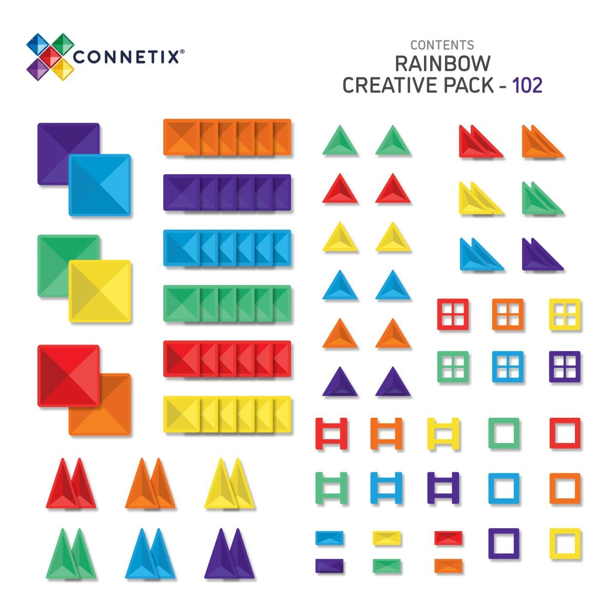 Bausteine CONNETIX Connetix Magnetbausteine Rainbow Creative Pack 102 Teile