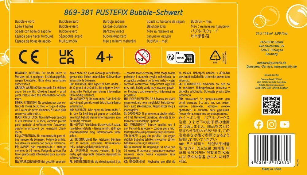 Pustefix Bubble Schwert