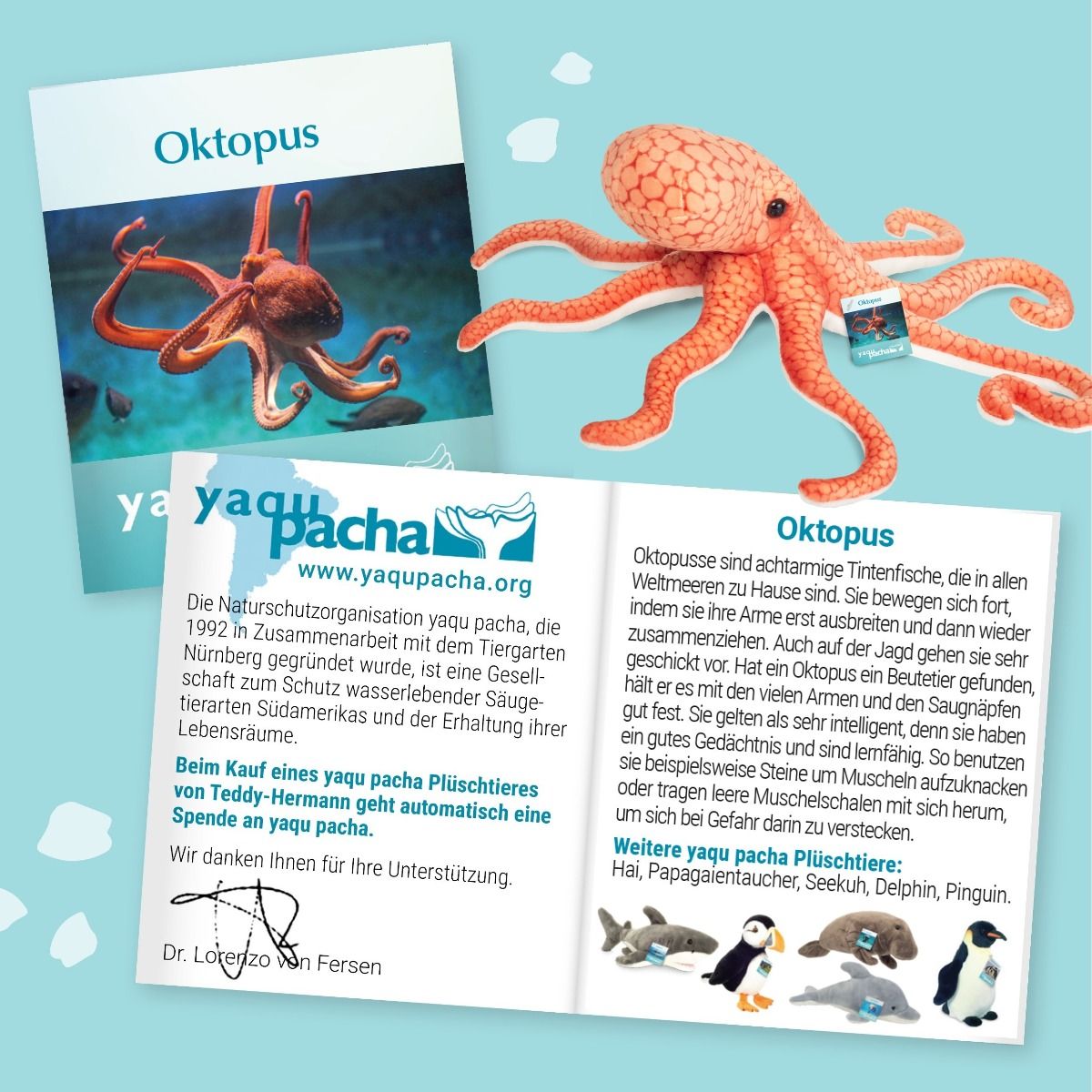 Plüschtier Teddy Hermann Teddy-Herrmann ⎮ Oktopus ⎮ 36 cm