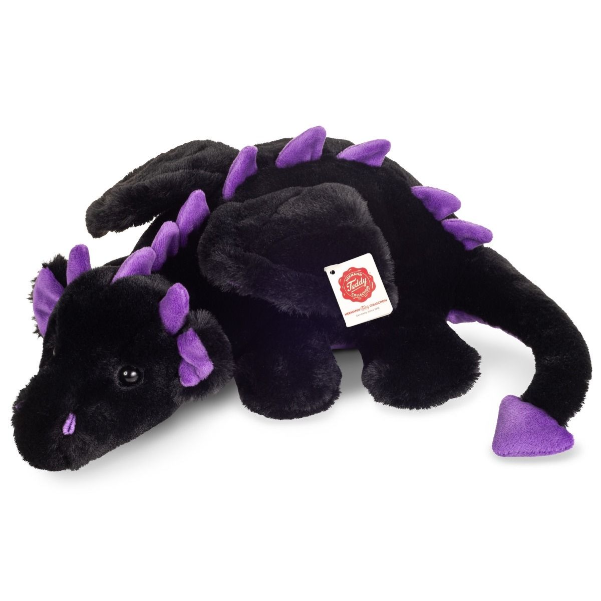 Teddy-Herrmann ⎮ Drache Logan schwarz-lila ⎮ 32 cm