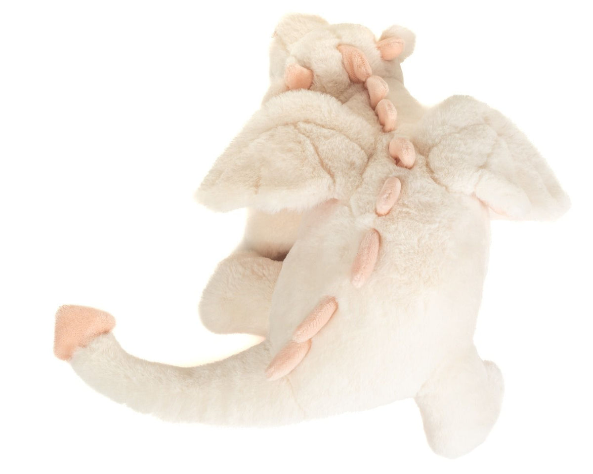 Teddy-Herrmann ⎮ Drache Fluffy weiß-rosa ⎮ 32 cm