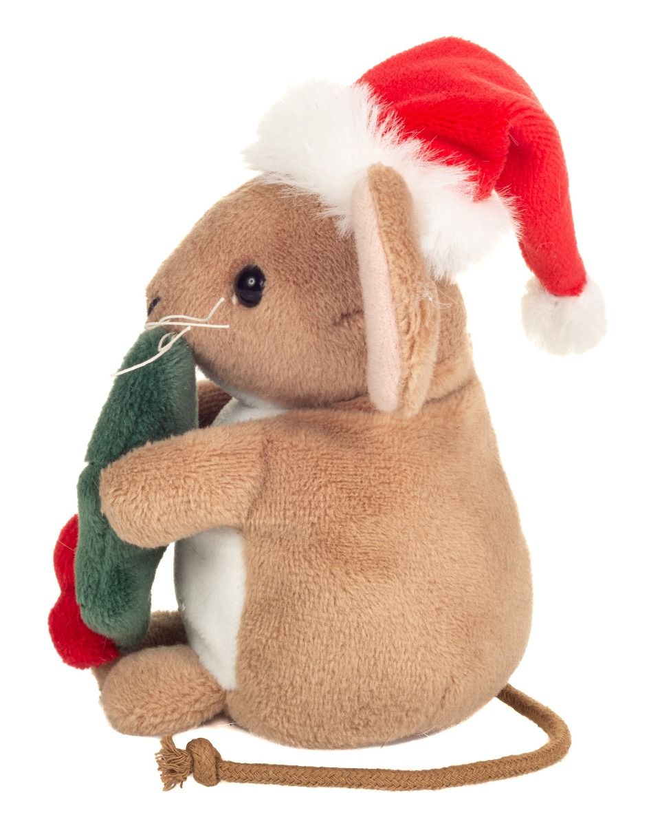 Teddy-Herrmann ⎮ Weihnachtsmaus mit Ilexblatt ⎮ 11 cm