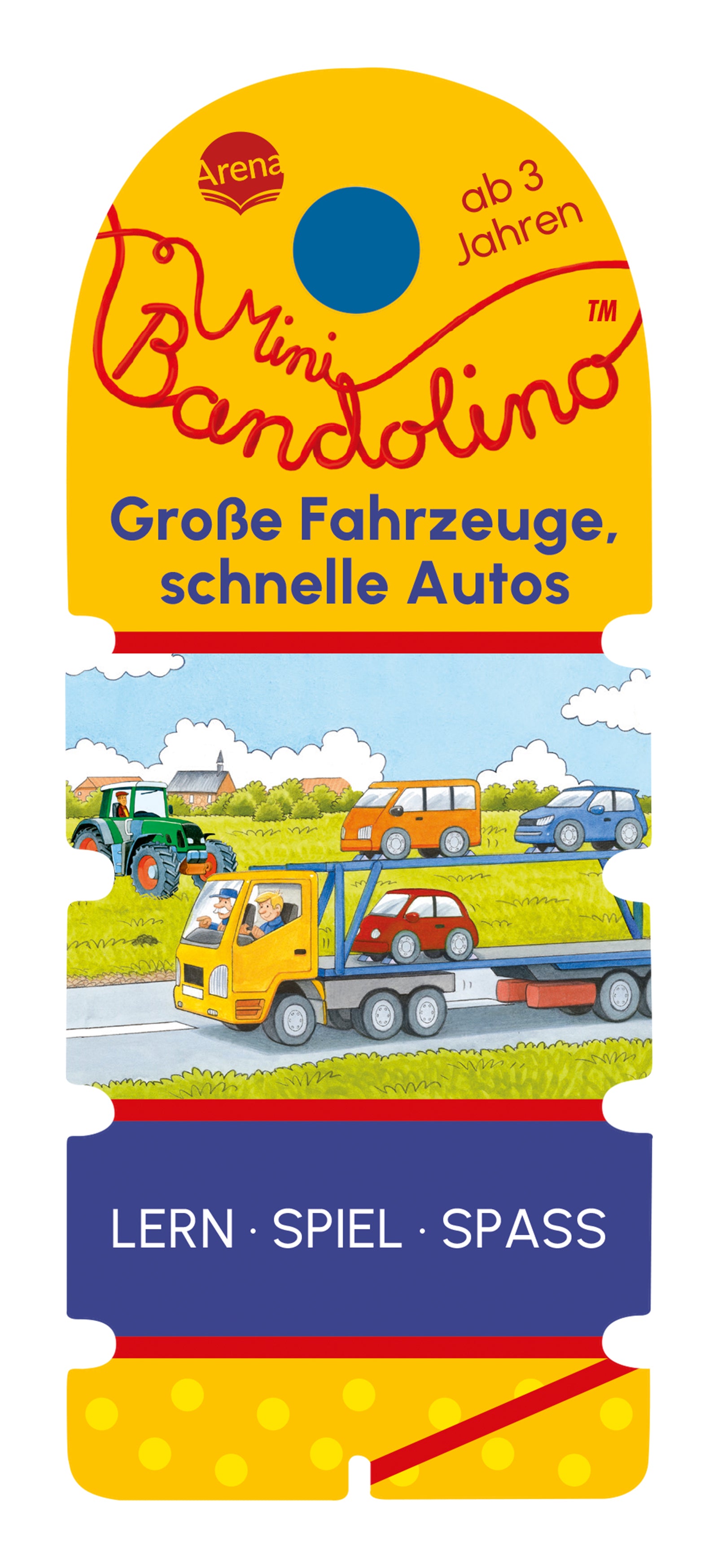 Lernspiel Arena Verlag Mini Bandolino. Große Fahrzeuge, schnelle Autos