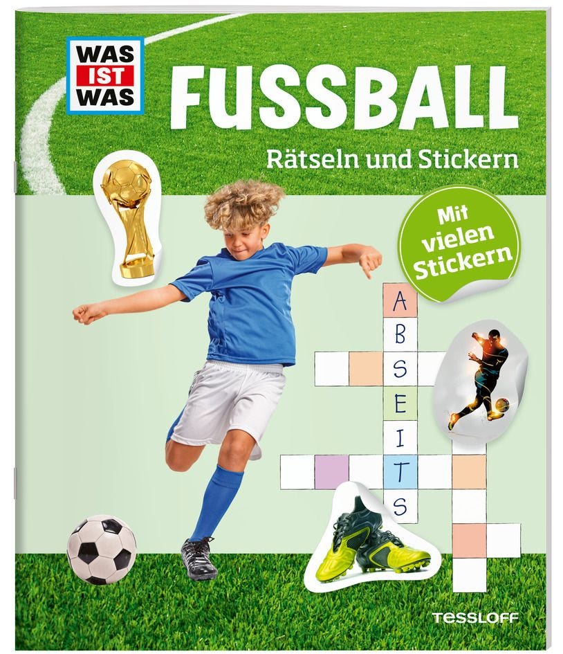 Buch Tessloff WAS IST WAS Rätseln und Stickern: Fußball