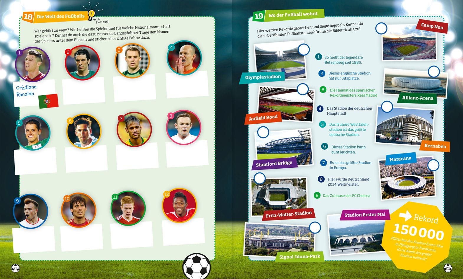 Buch Tessloff WAS IST WAS Rätseln und Stickern: Fußball