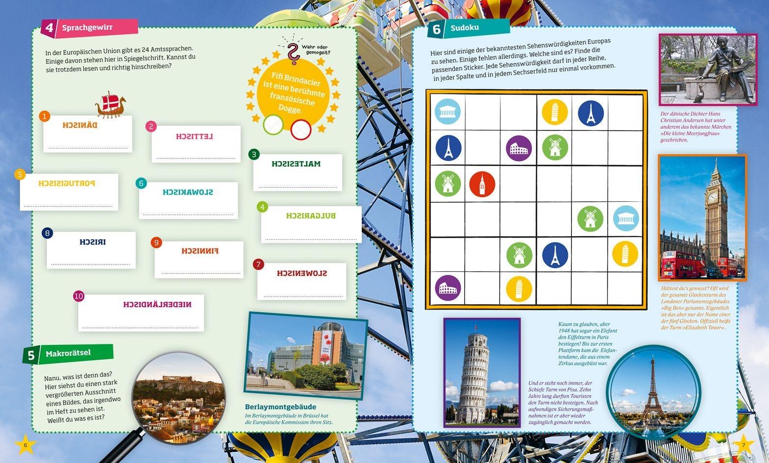 Buch Tessloff WAS IST WAS Rätseln und Stickern: Europa