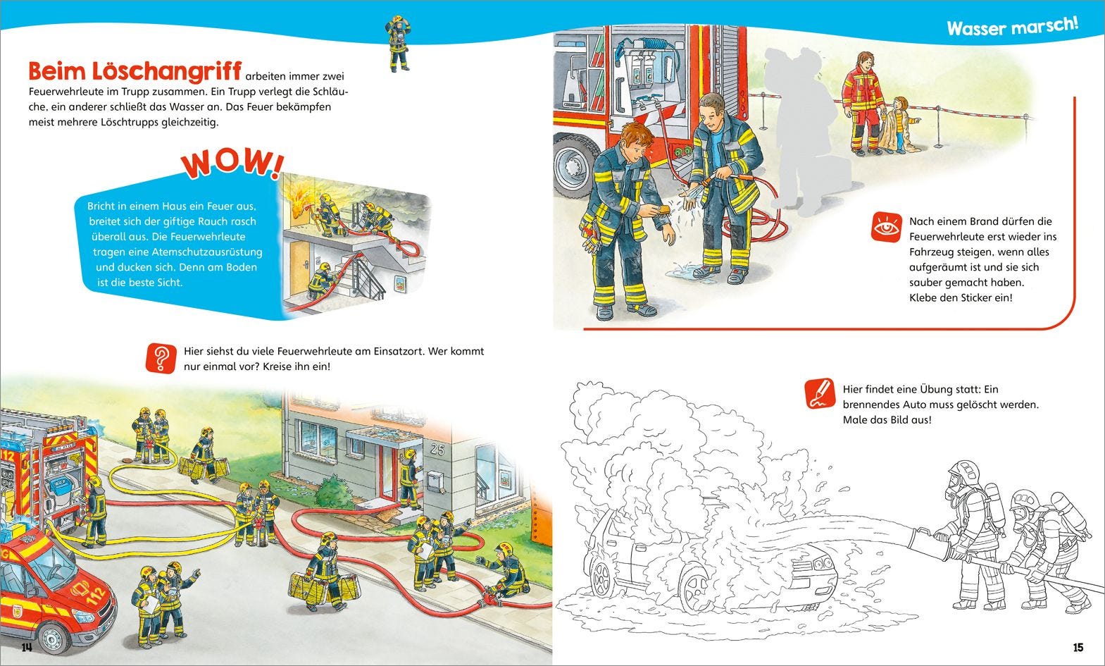 Malen Tessloff WAS IST WAS Junior // Mitmach-Heft // Feuerwehr
